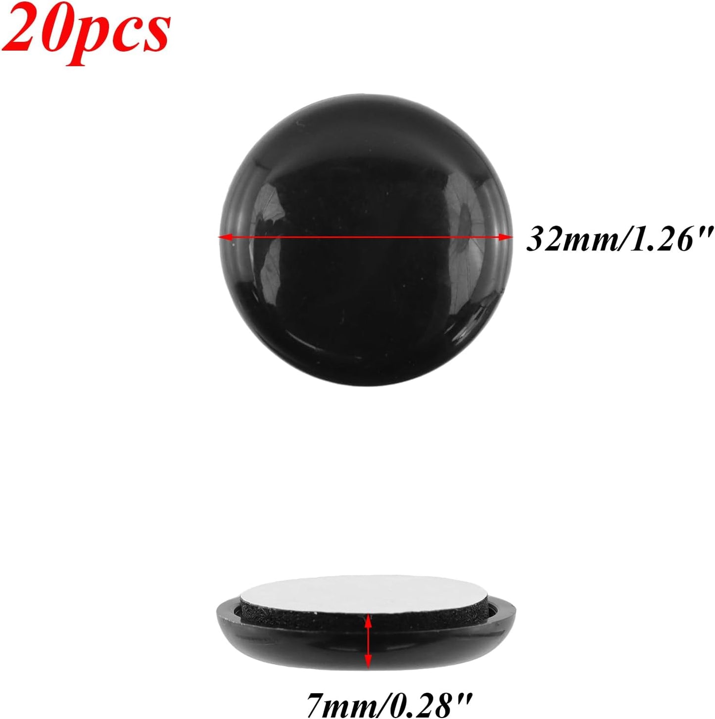 20 Deslizadores Muebles Redondos 1.25pulg Protector Suelo