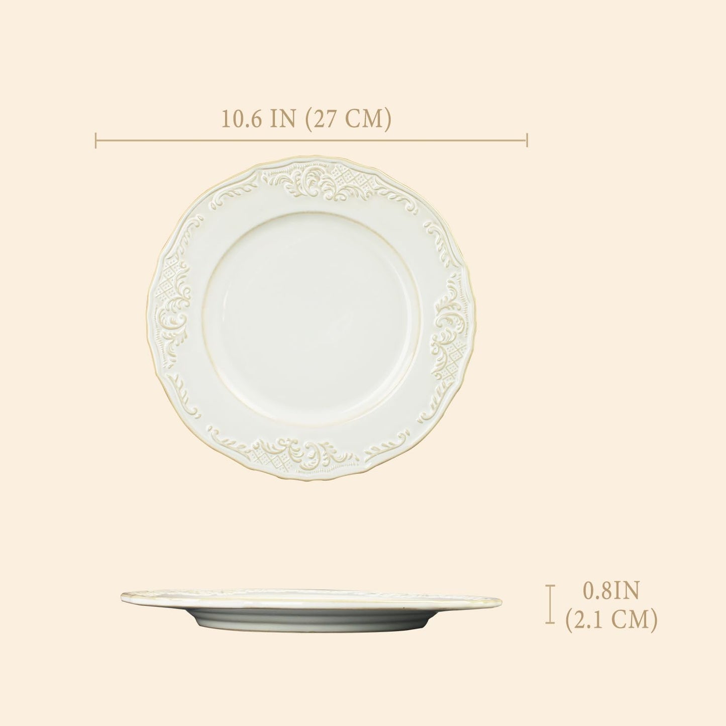 Set 4 Pzas Platos Cerámica En Relieve Microondas