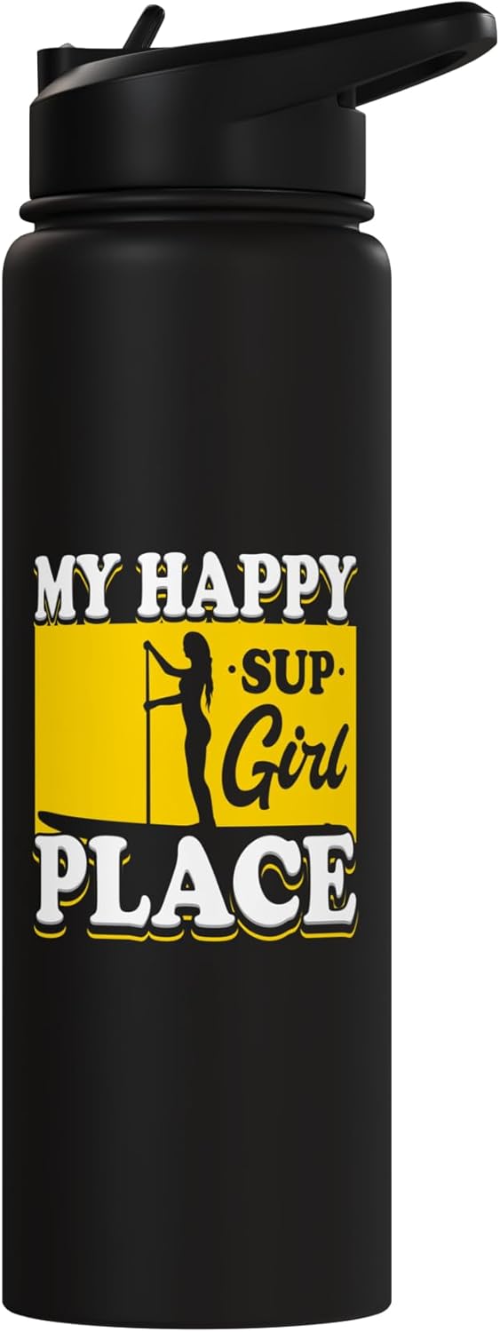 Botella de agua acero inoxidable aislada para amante del sup