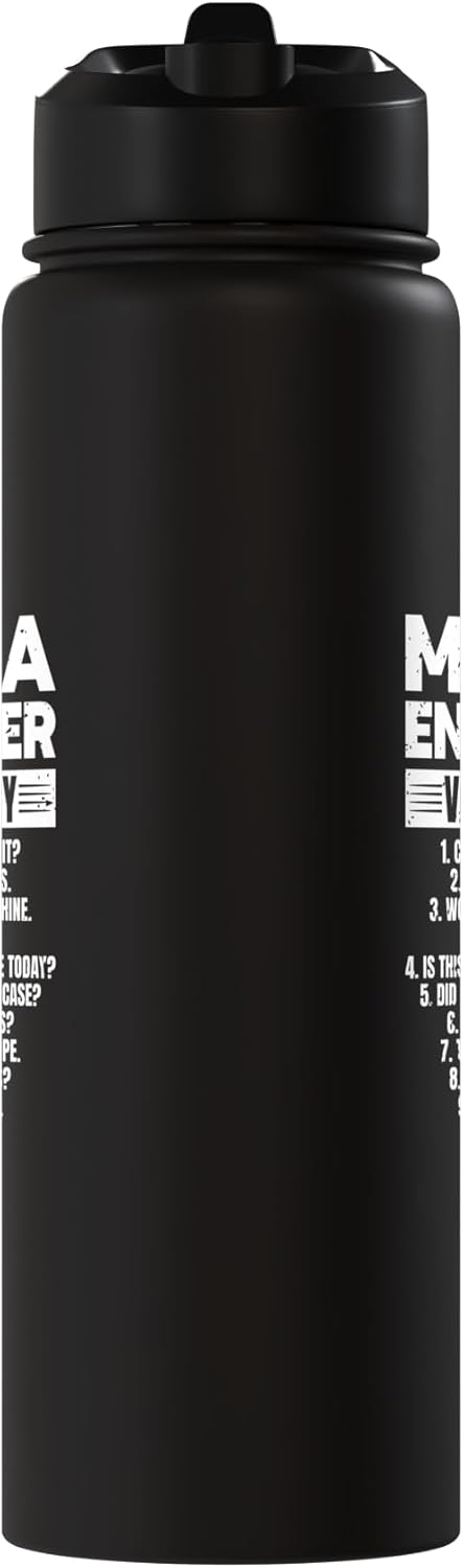 Botella de agua acero inoxidable aislada para ingeniero QA