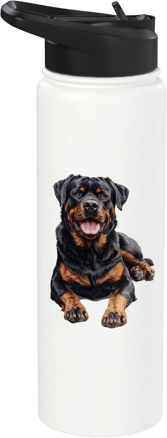 Botella de agua aislada acero inoxidable Rottweiler