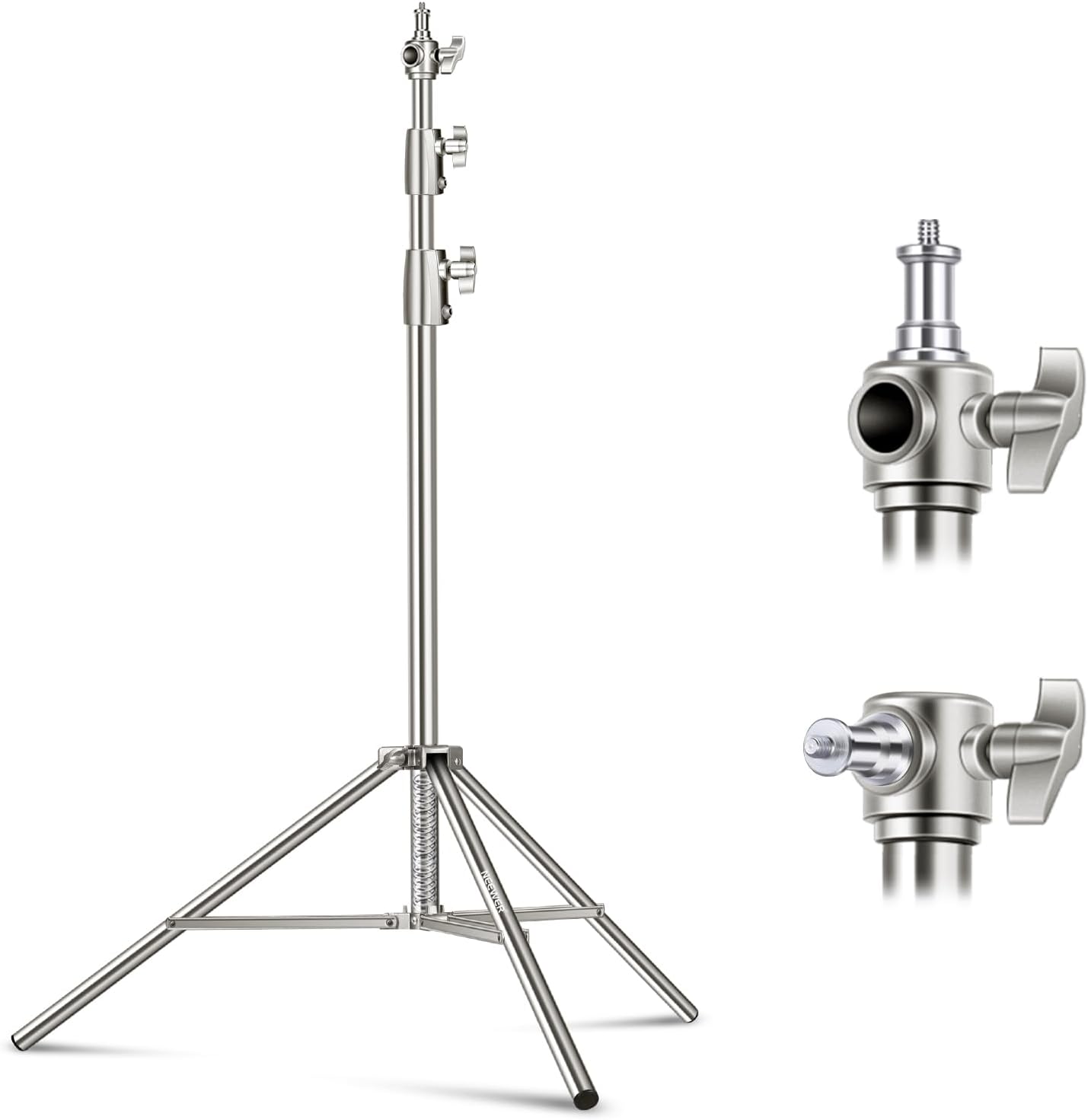 Soporte luz acero inox 2.8m trípode acolchado adaptador 1/4-3/8