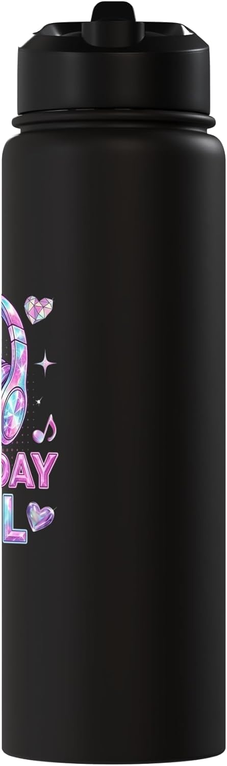 Botella de agua aislada de acero inoxidable para niña con tema K-pop