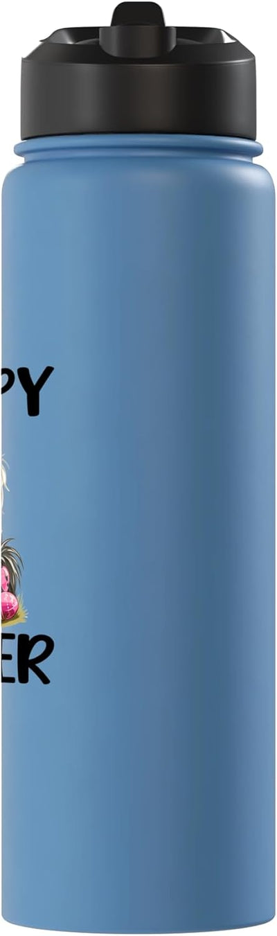 Bebida de acero inoxidable aislada para perros chinos crestados feliz pascua
