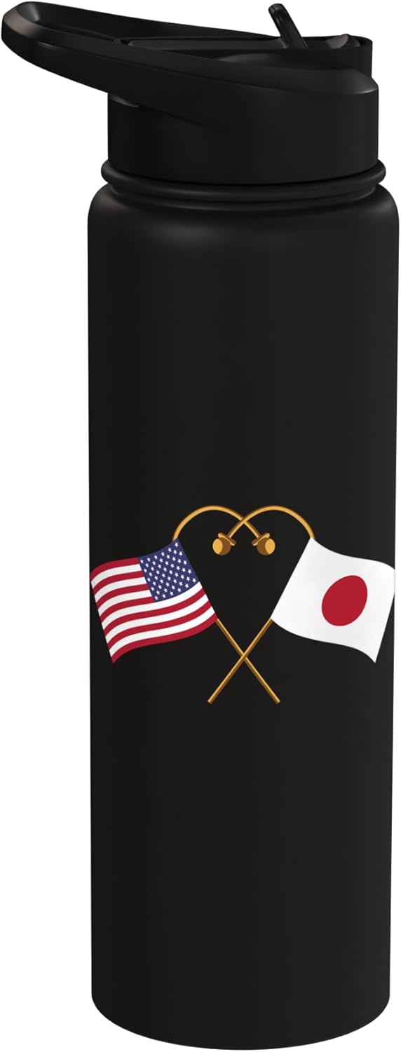 Botella de agua aislada de acero inoxidable bandera de Japón
