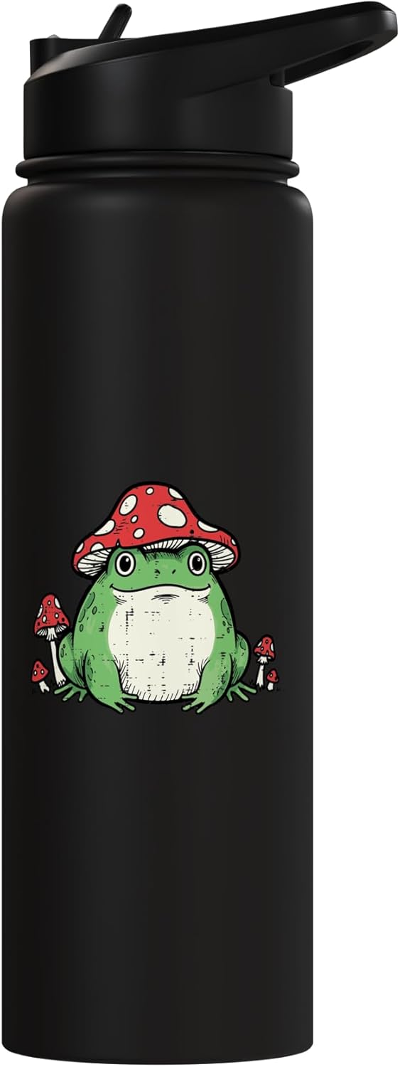 Bebida de agua acero inoxidable con sombrero de hongo kawaii