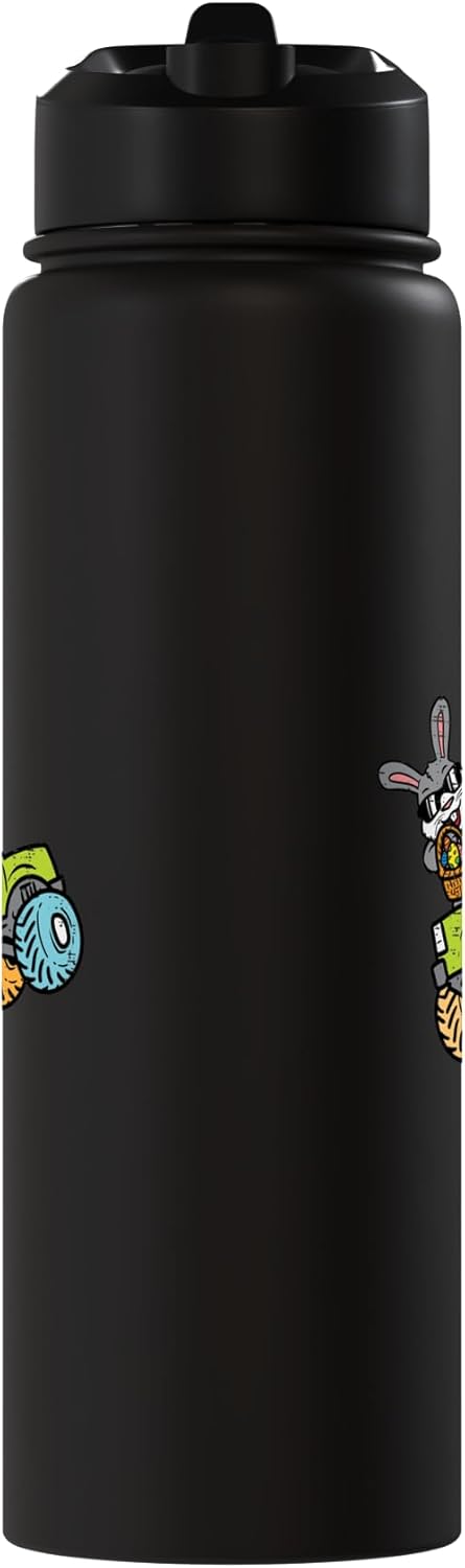 Botella de agua aislada de acero inoxidable con diseño conejo de Pascua