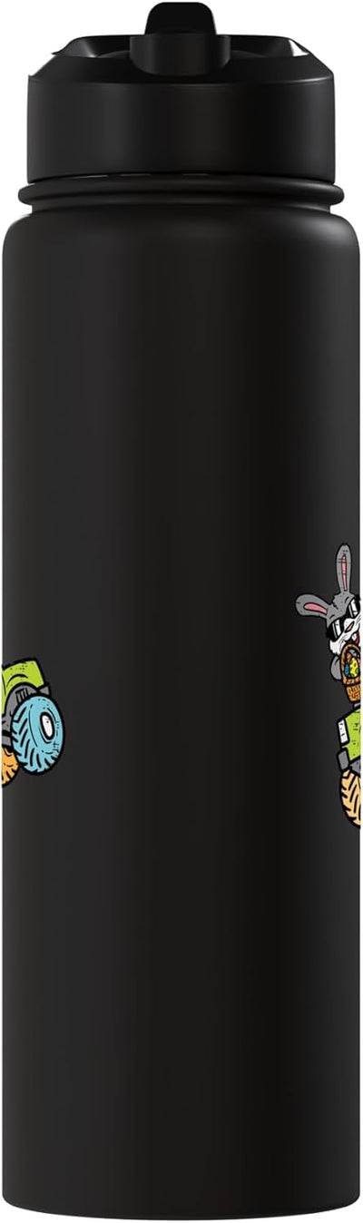Botella de agua aislada de acero inoxidable con diseño conejo de Pascua