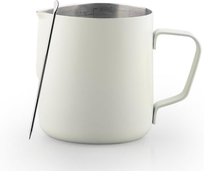 Vaso espumador de leche de acero inoxidable 304 blanco