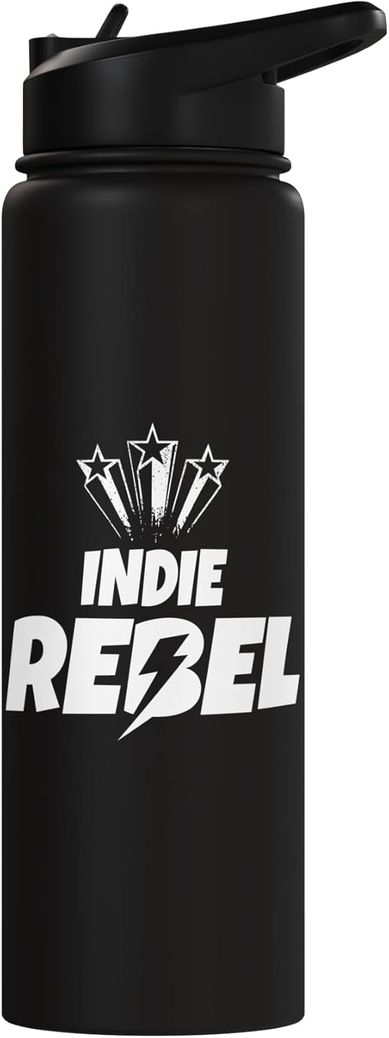 Botella de agua acero inoxidable para amantes de la música indie