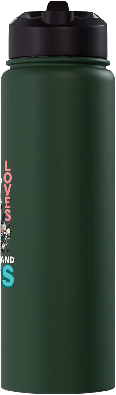 Botella agua acero inox aislada para cristianos y amantes de gatos