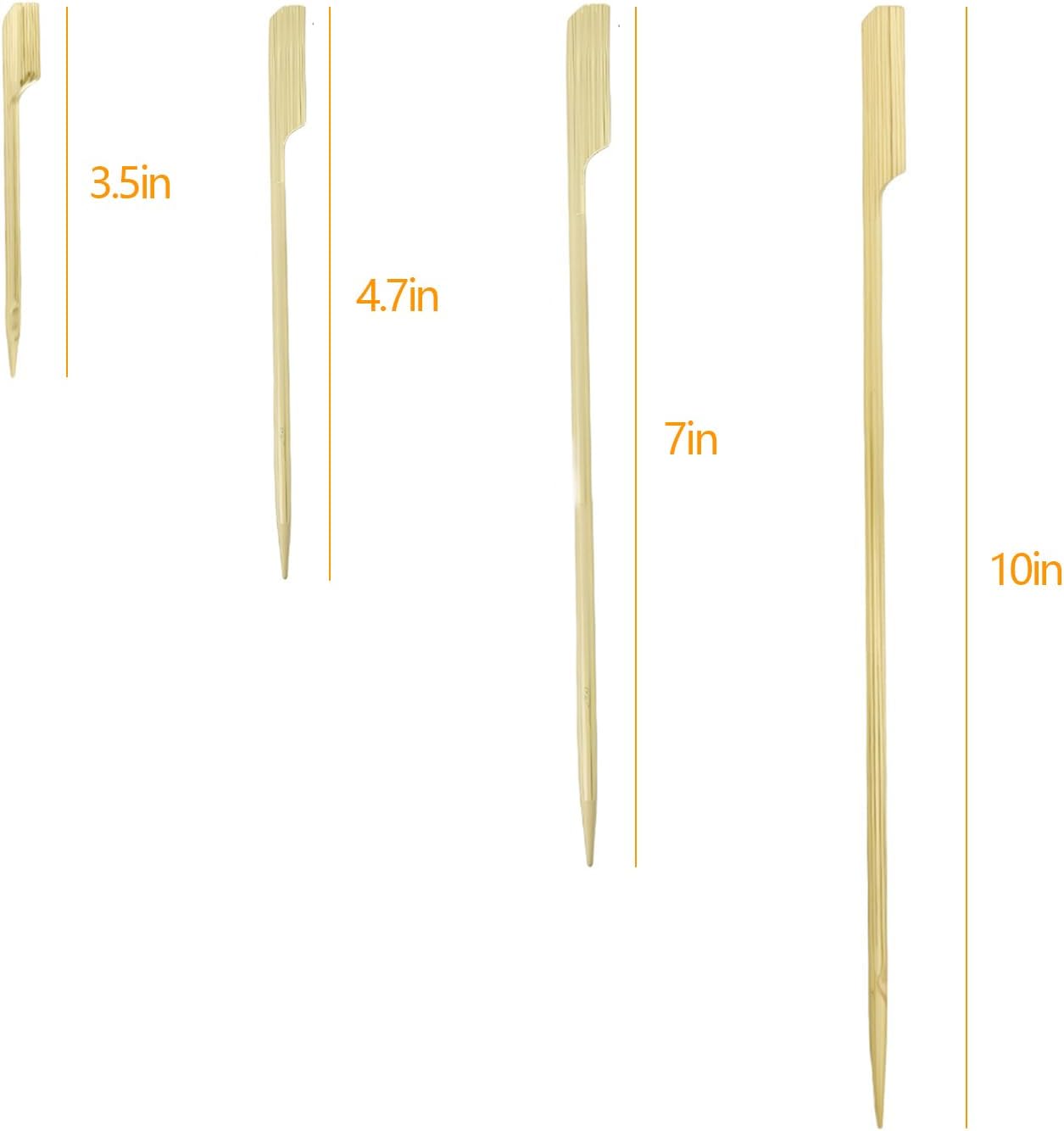 100 Palillos Bambú 4.7pulg para Cócteles y Aperitivos