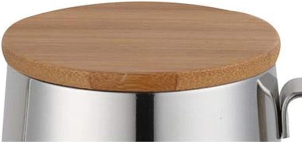 Hervidor de café de acero inoxidable 12 oz con tapa de madera y boquilla larga