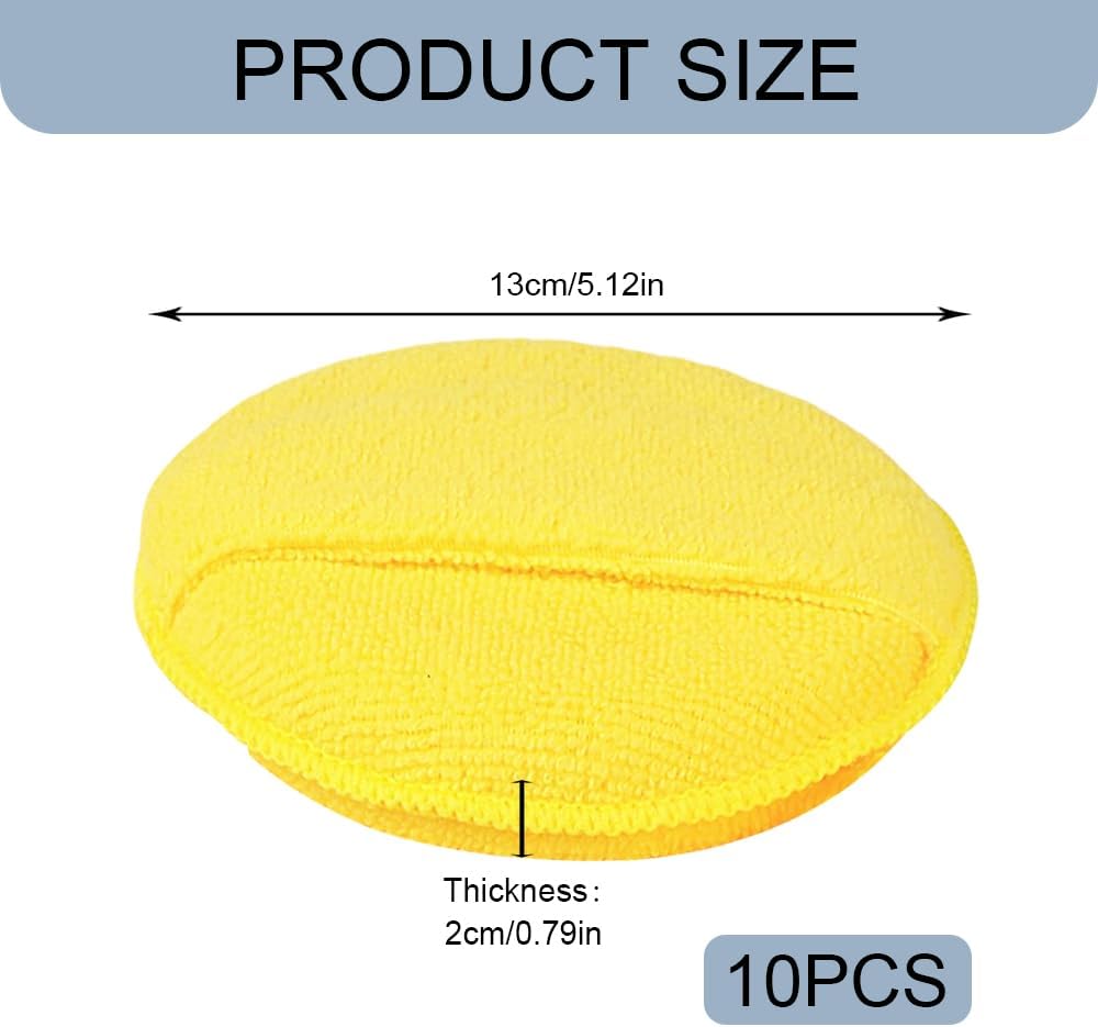10 Almohadillas Aplicadoras Cera Espuma Microfibra con Bolsillo