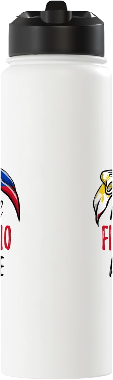 Botella de agua aislada acero inoxidable tía filipina