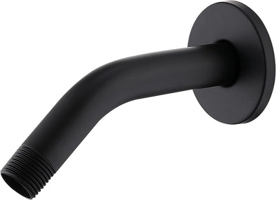 Brazo ducha pared 6pulg brida teflón negro mate
