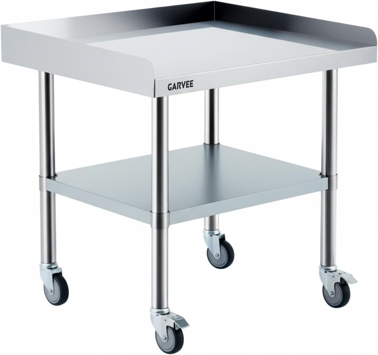 Mesa trabajo acero inox 24x36pulg ruedas respaldo ajustable