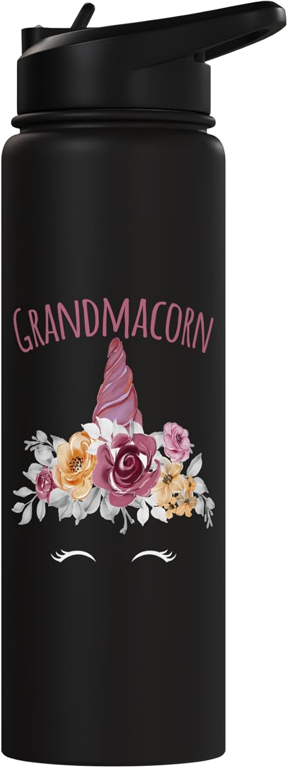 Botella de agua aislada de acero inoxidable unicornio