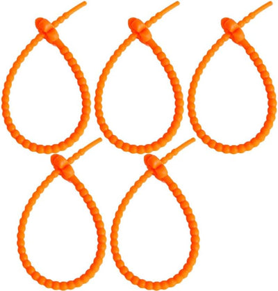 Cordones de silicona para organizador de cables 25cm neon orange
