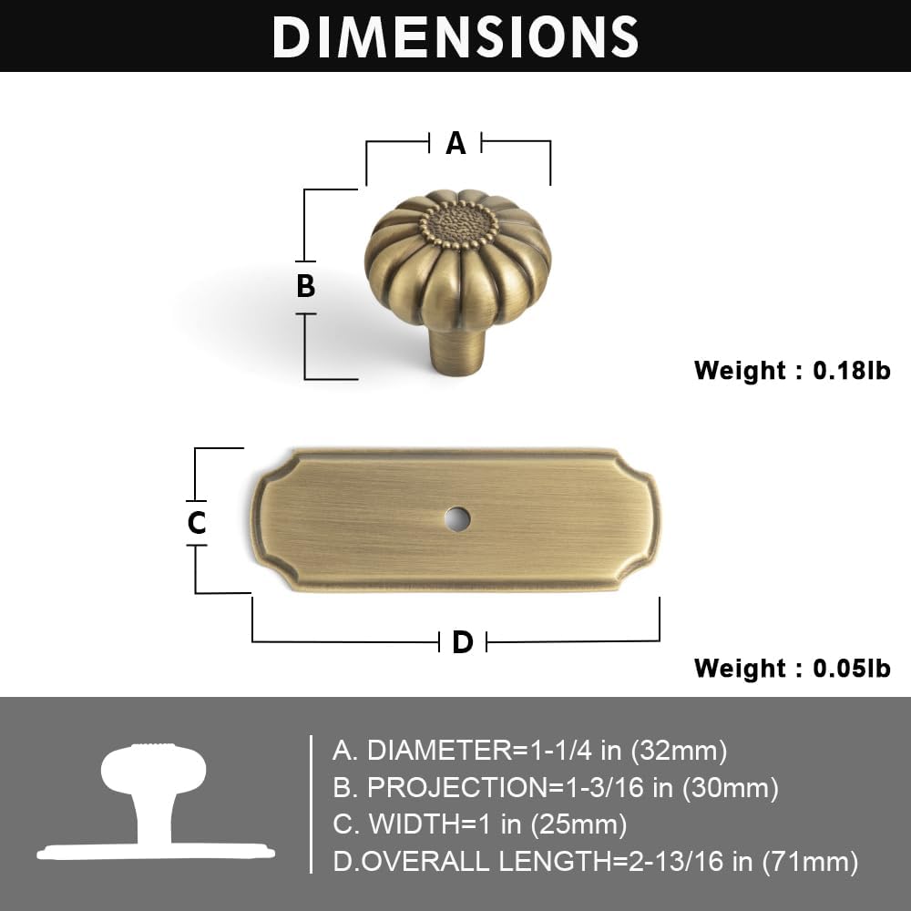 Manija de bronce antiguo para mueble cocina 2 Pzas