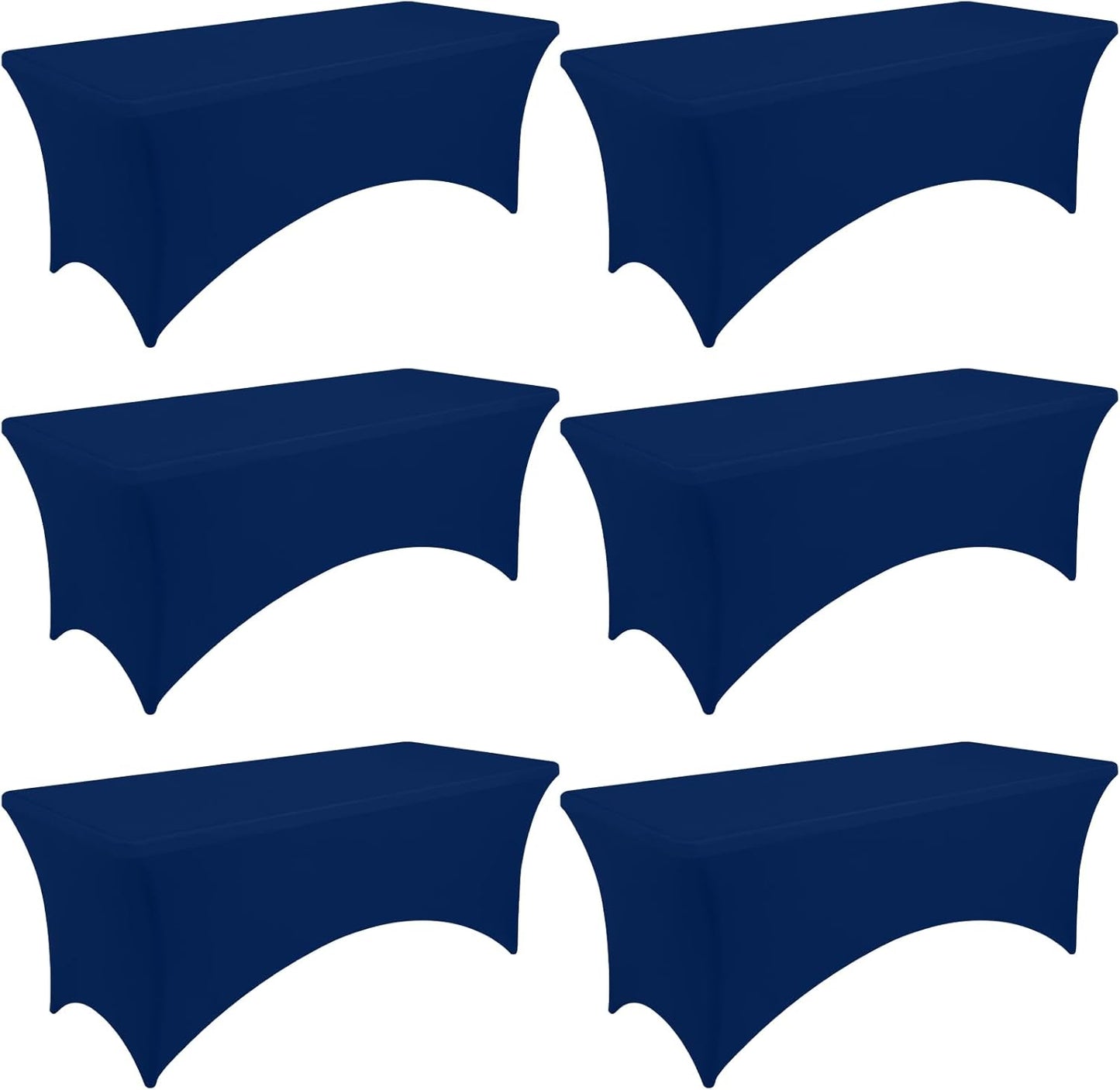 6 Manteles Elastano Ajustable 6ft Azul Para Picnic Boda Eventos