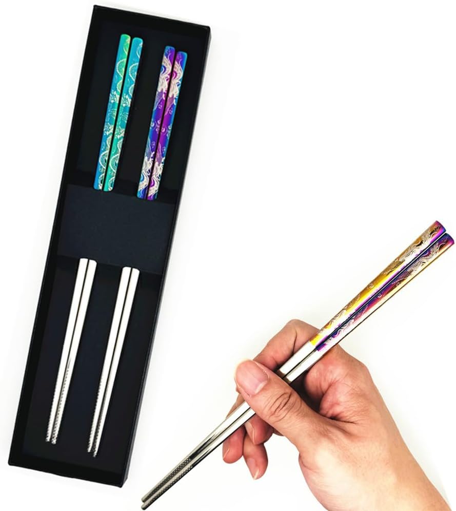 Set 2 palillos acero inox 304 antidesliz 9.25pulg