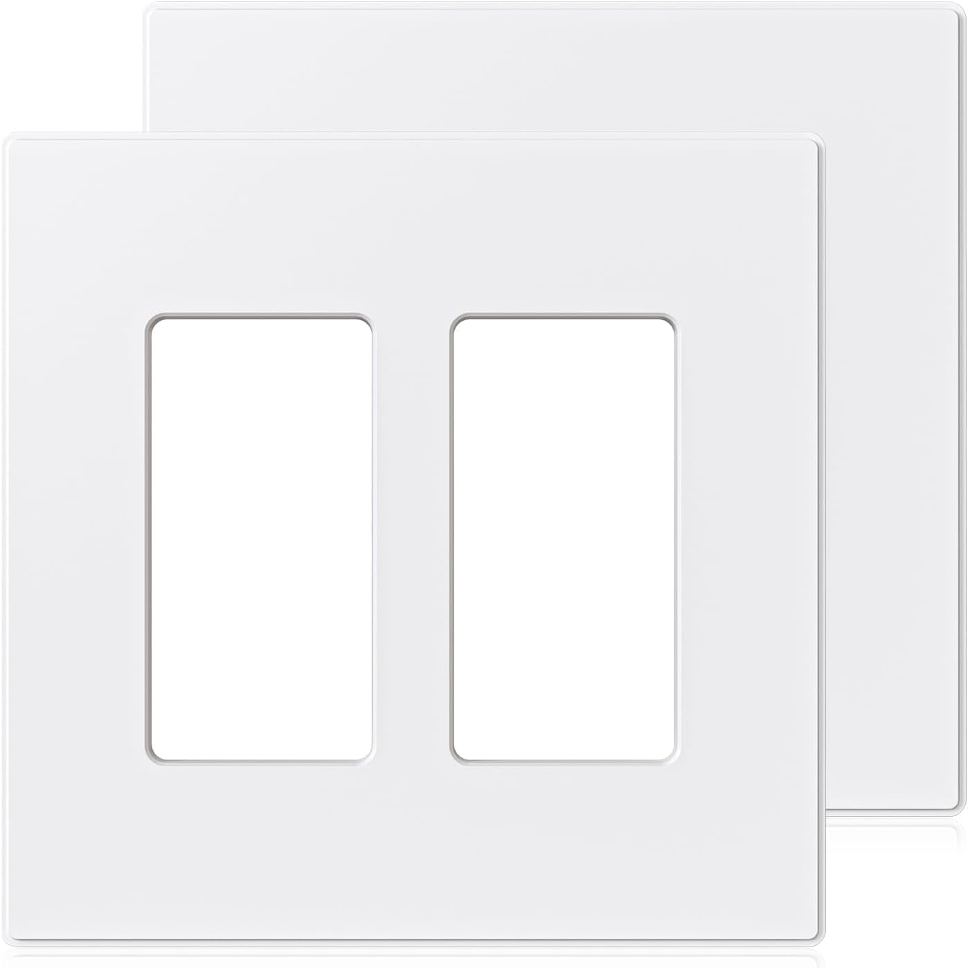 Placas pared doble gang 2 puertos blanca polietileno pack 2