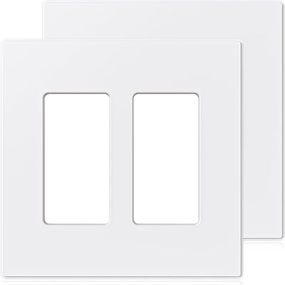 Placas pared doble gang 2 puertos blanca polietileno pack 2