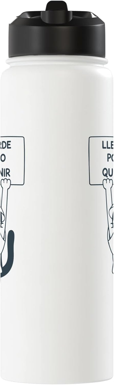 Botella agua acero inox aislada meme gato sarcástico