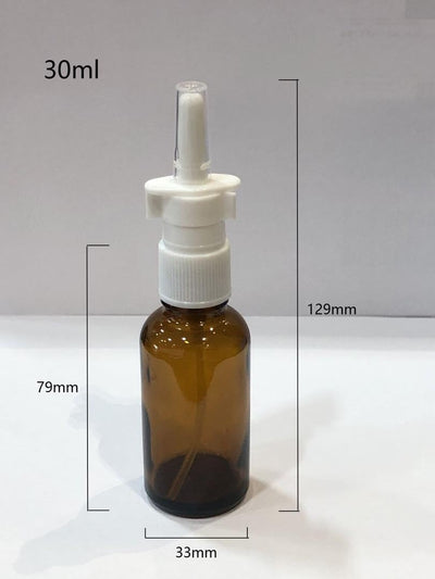 Botella spray nasal vidrio ámbar 1oz vacía recargable