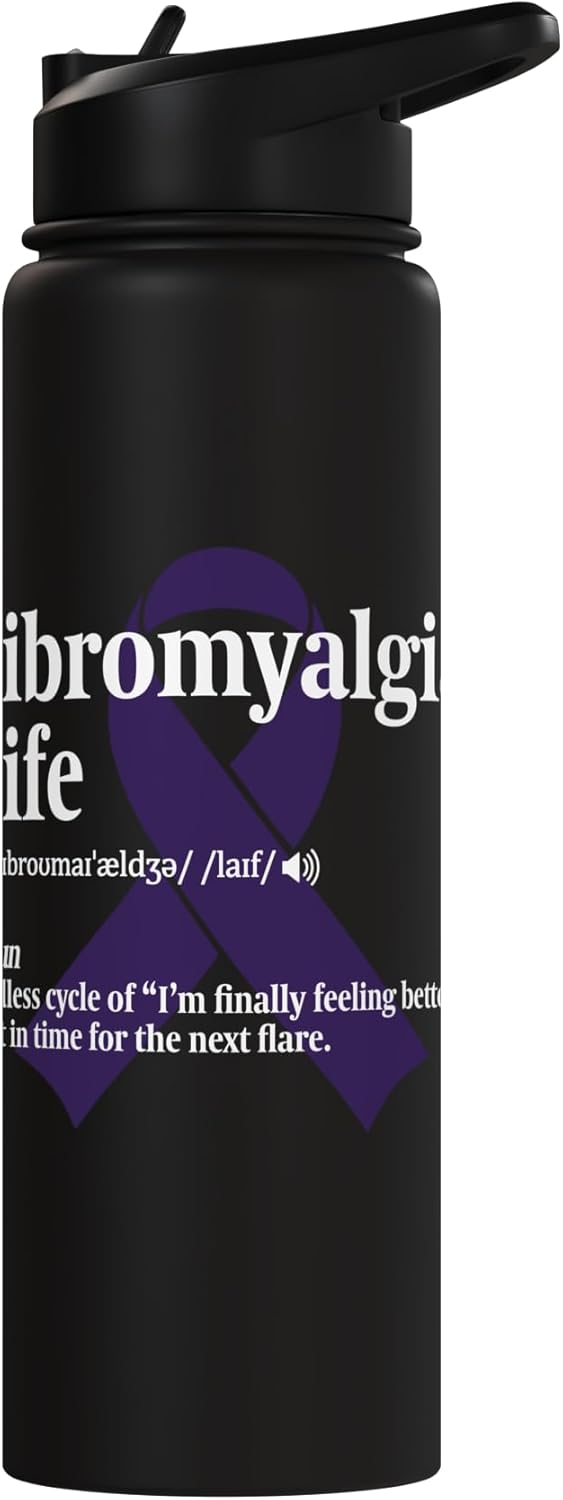 Botella agua acero inox aislada Fibromyalgia Warrior
