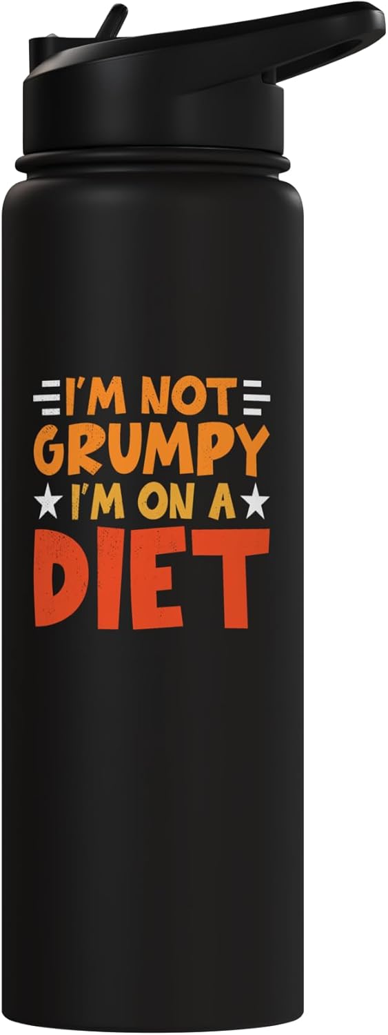 Botella de agua acero inoxidable aislada humor dieta sarcasmo