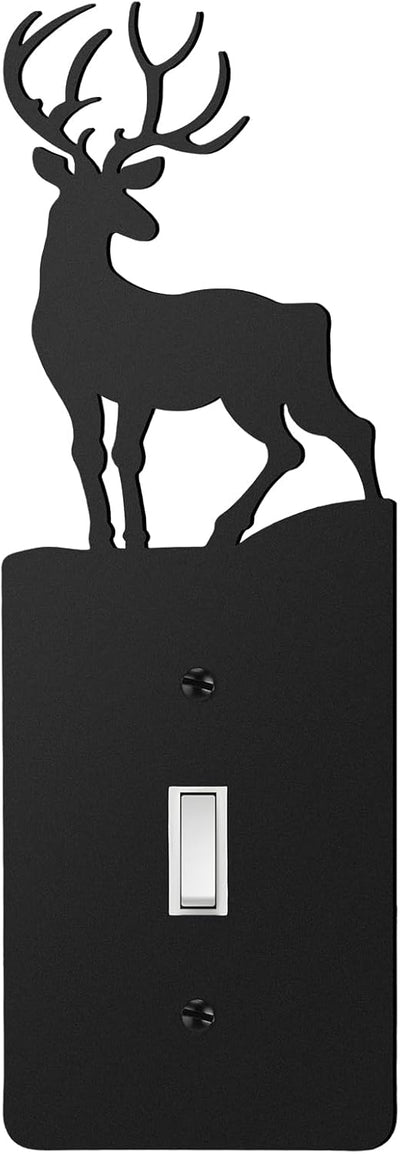 Cubiertas metal negro para placa interruptor alce árbol montaña