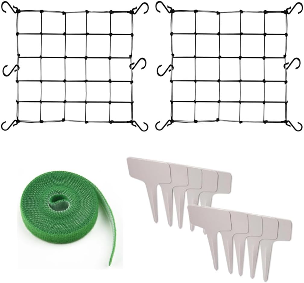 2 redes Scrog 2x2ft elástica con ganchos y cinta bucle