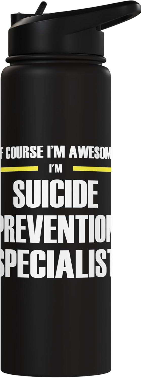 Botella de agua acero inoxidable aislada para prevención del suicidio
