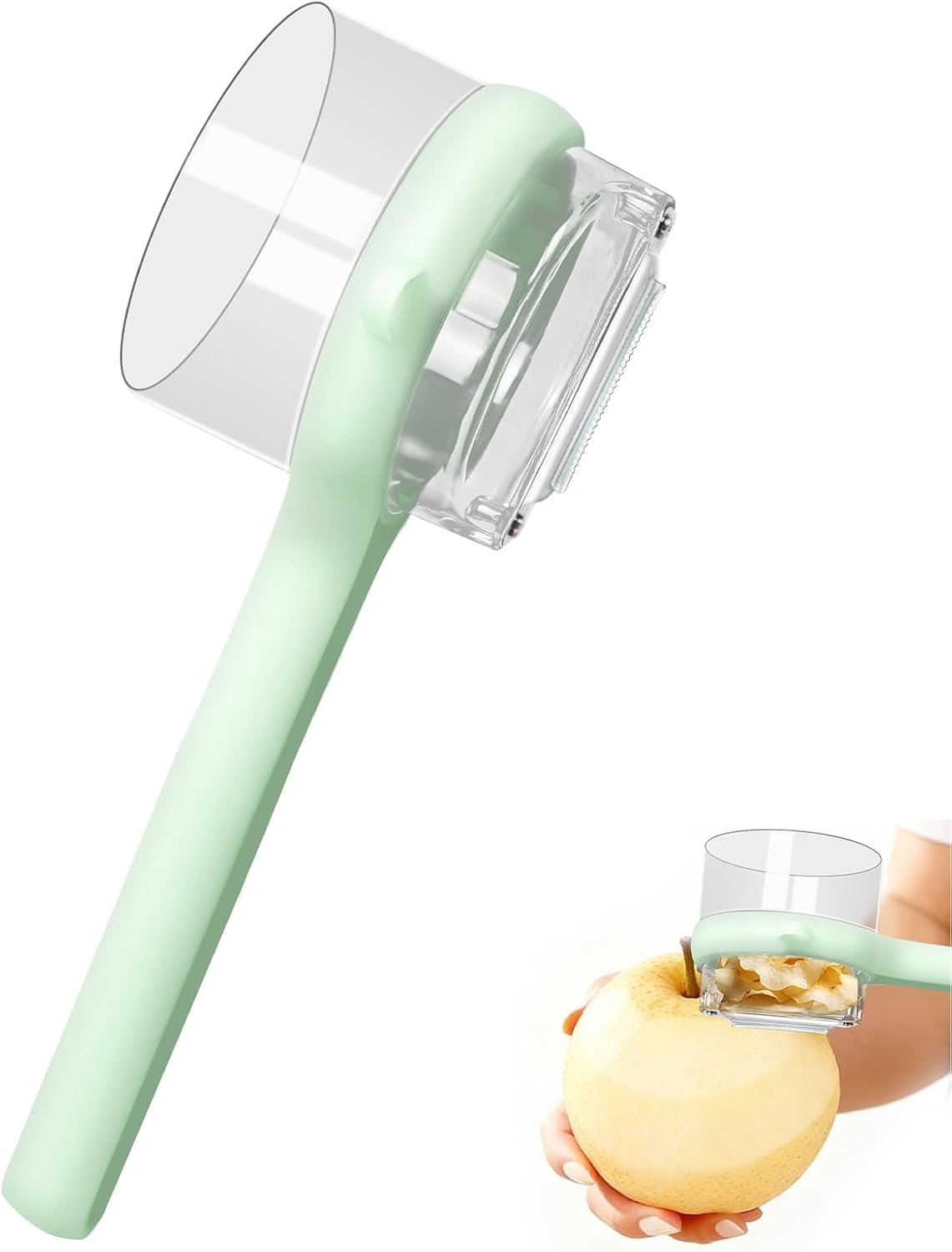 Pelador frutas verduras acero inox doble cara con contenedor