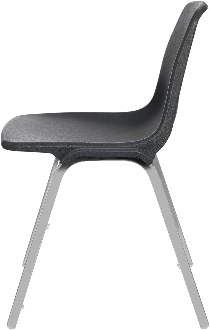 Silla apilable grado comercial negro set 2