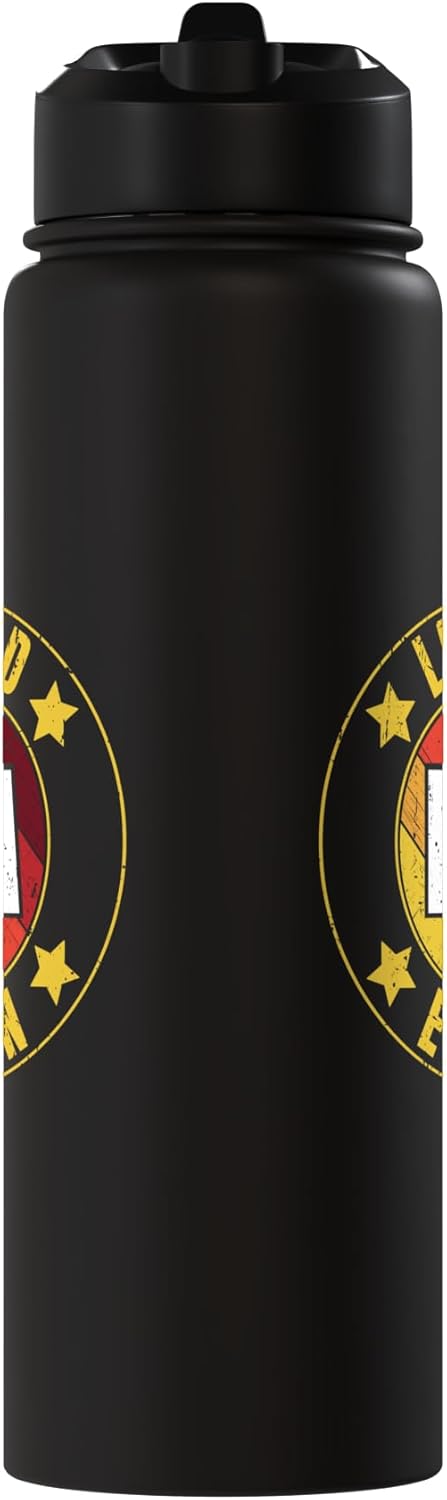 Botella de agua aislada retro de acero inoxidable