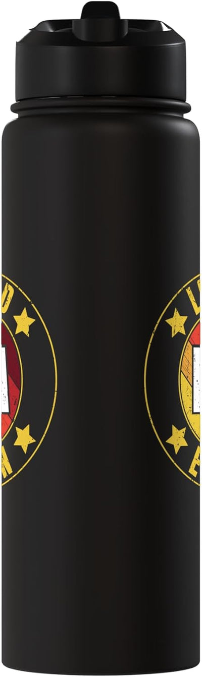 Botella de agua aislada retro de acero inoxidable