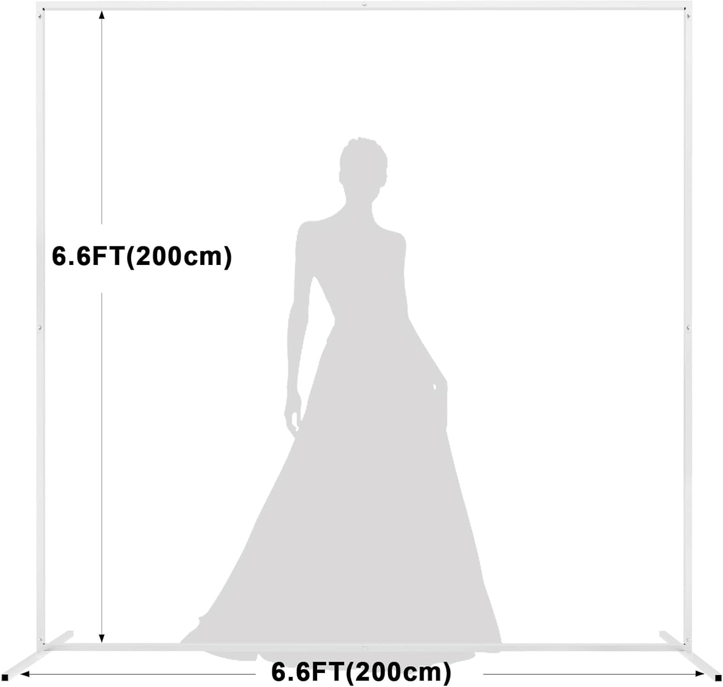 Soporte arco boda blanco 6.6x6.6ft metal cuadrado