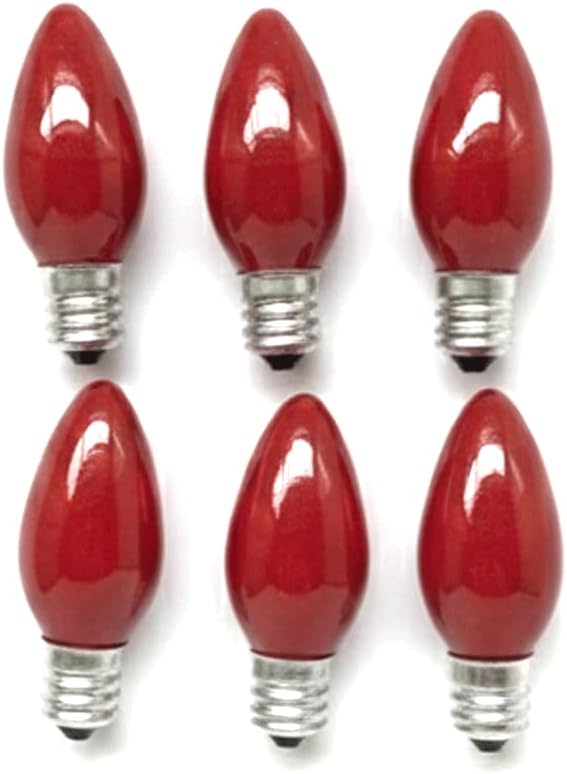 6 Pzas Bombillas Navidad Cerámica C7 E12 7W 120V