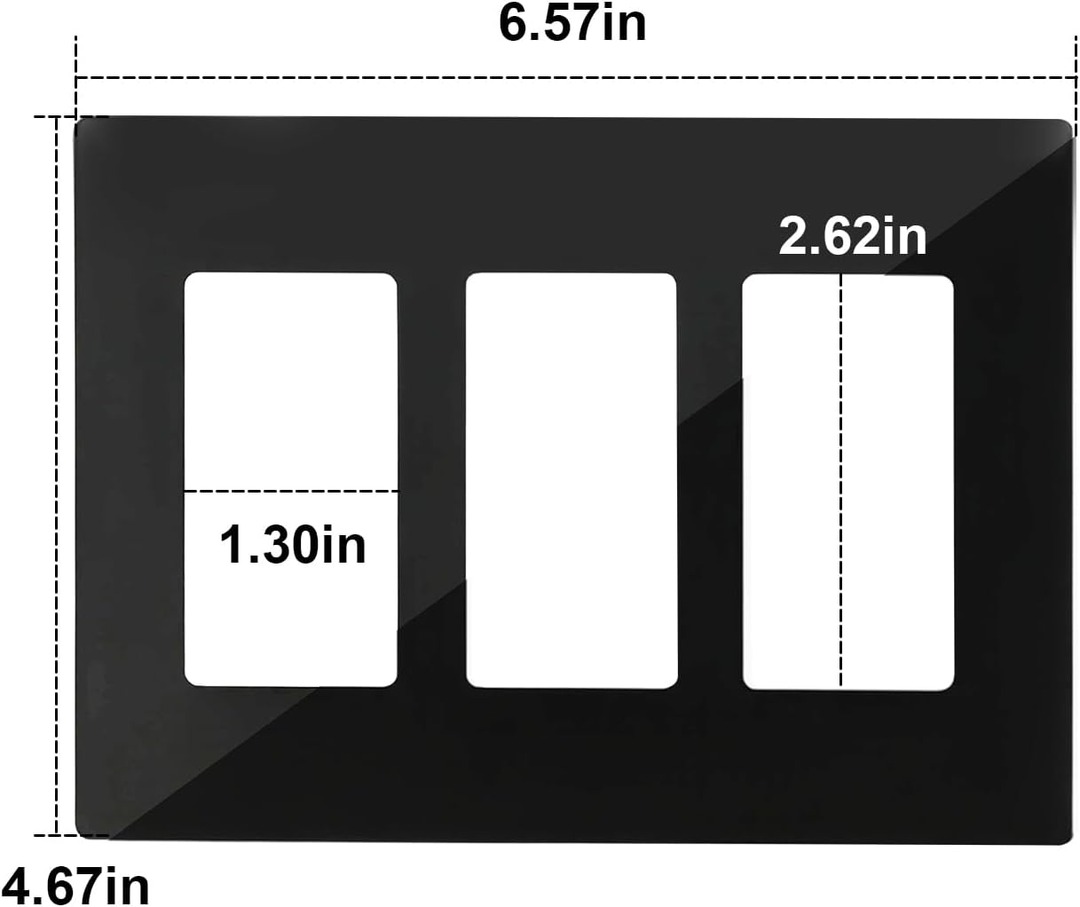 Placa pared sin S 3 segmentos para interruptor Leviton