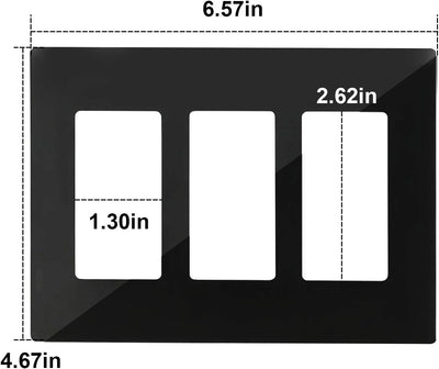 Placa pared sin S 3 segmentos para interruptor Leviton