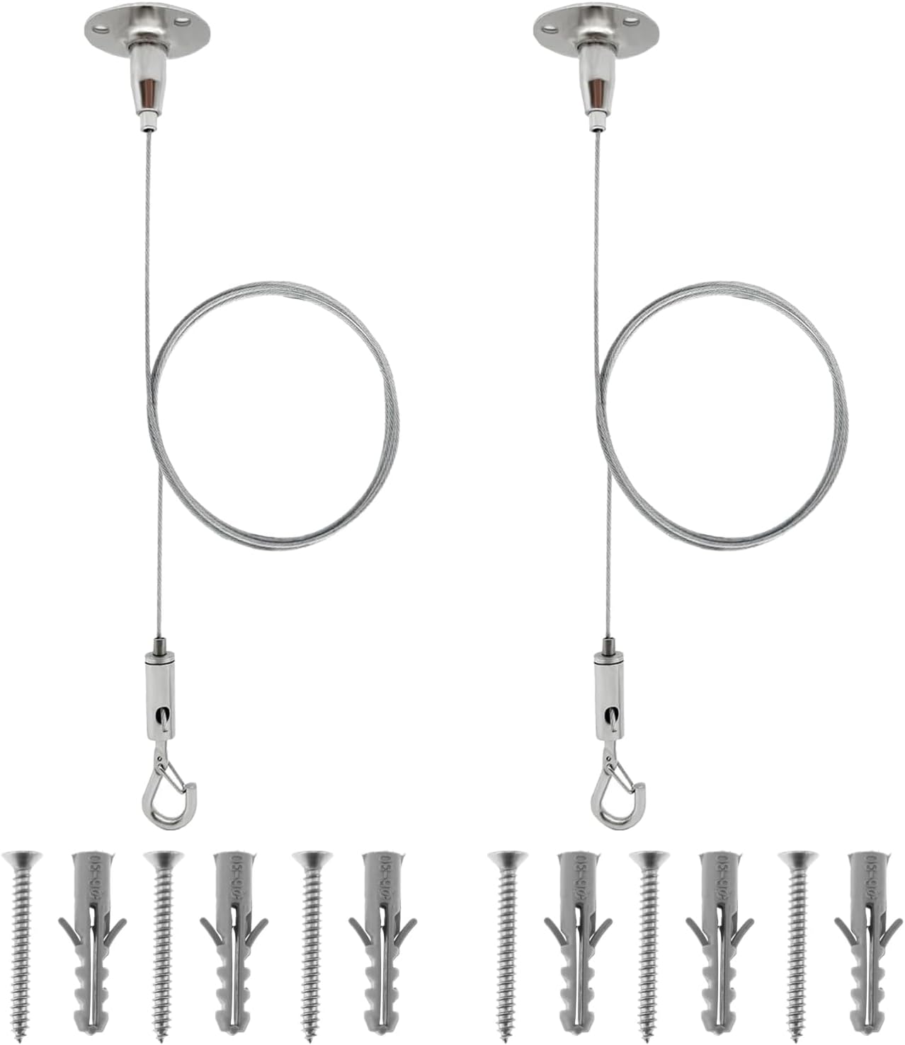 Cable suspensión ajustable 1m con gancho 2 Uds