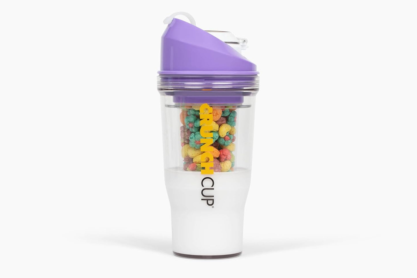 Vaso portátil de cereales con tapa CrunchCover morado