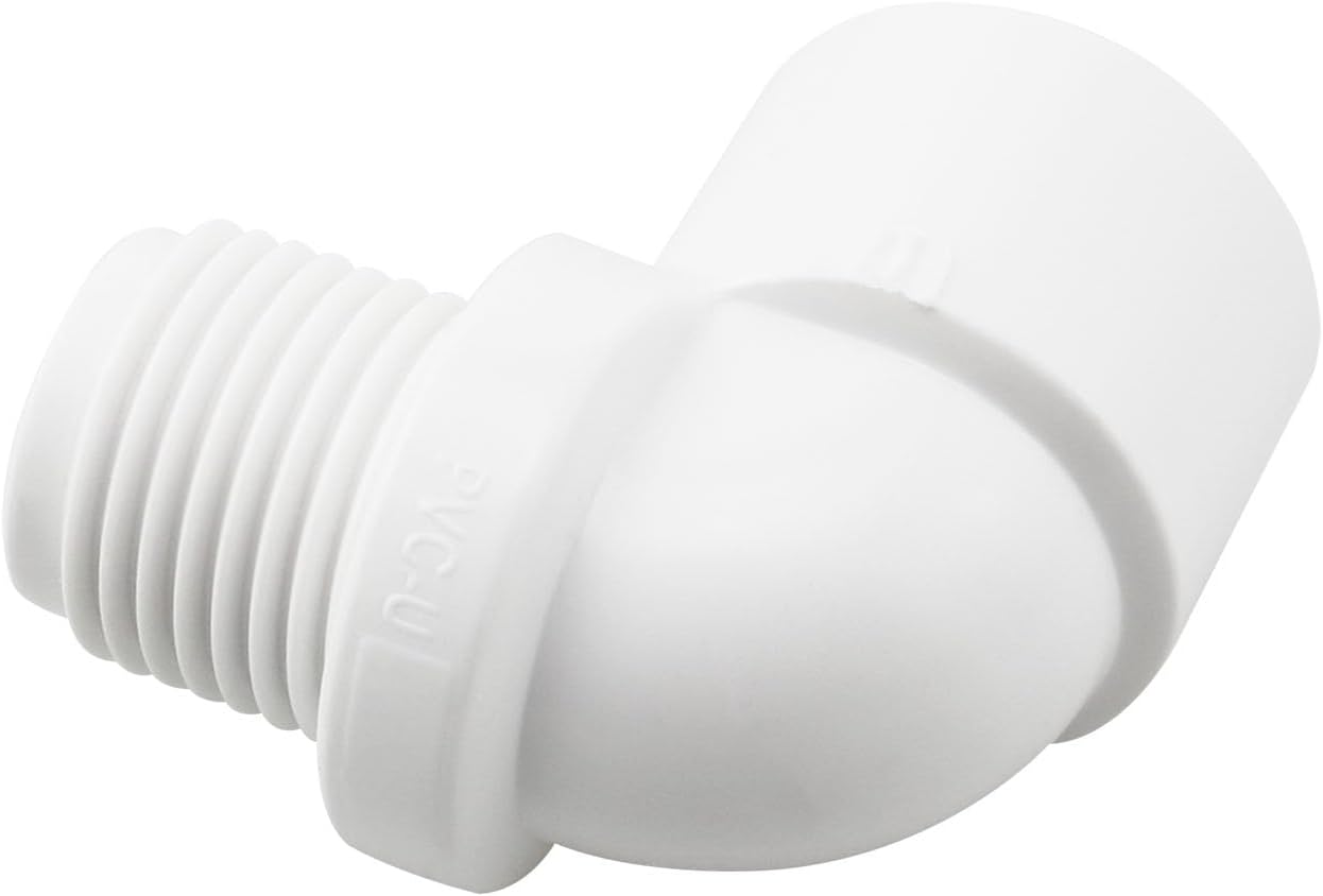 Acoplador codo 90 grados PVC blanco para riego y piscinas 4 Uds