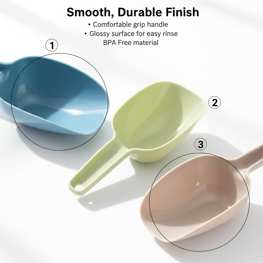 Cucharas plástico para congelador y cocina set 4 coloridas