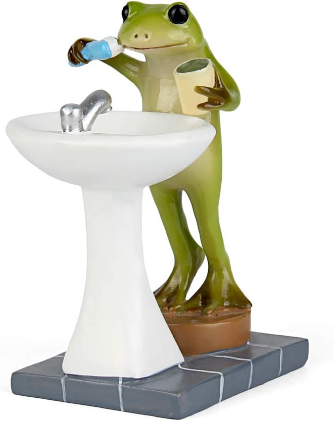 Estatua rana jardín decoración miniatura 3.3pulg
