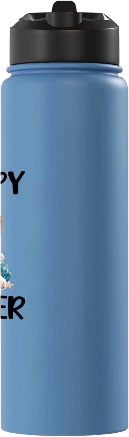 Bebida de agua acero inoxidable para perros French Spaniel feliz Pascua