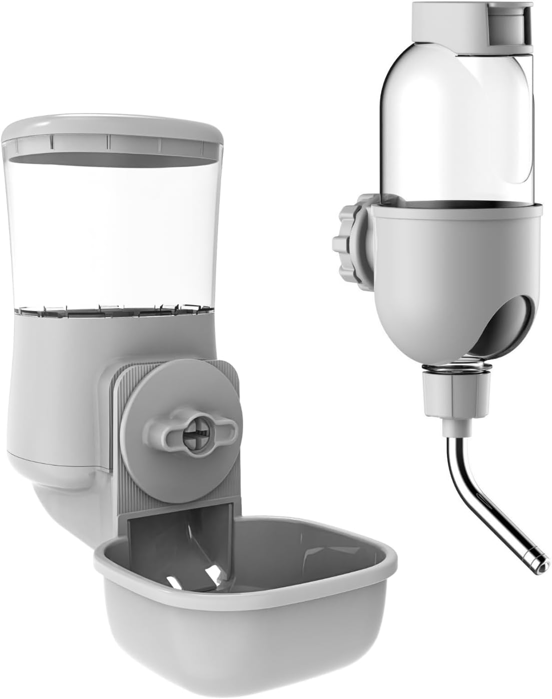 Dispensador agua mascotas juego botellas gris